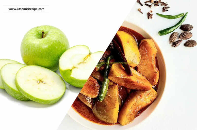 Kashmiri Green Apple Recipe (Bum Choonth Wangan)