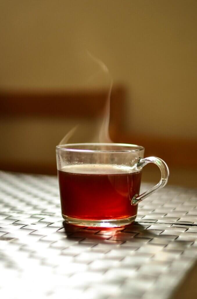 Kashmiri Kahwa chai in glass cup